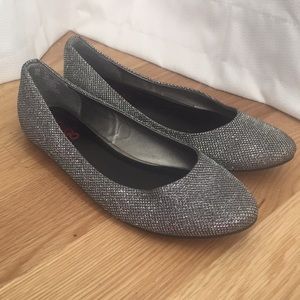 Silver Glittery Flats